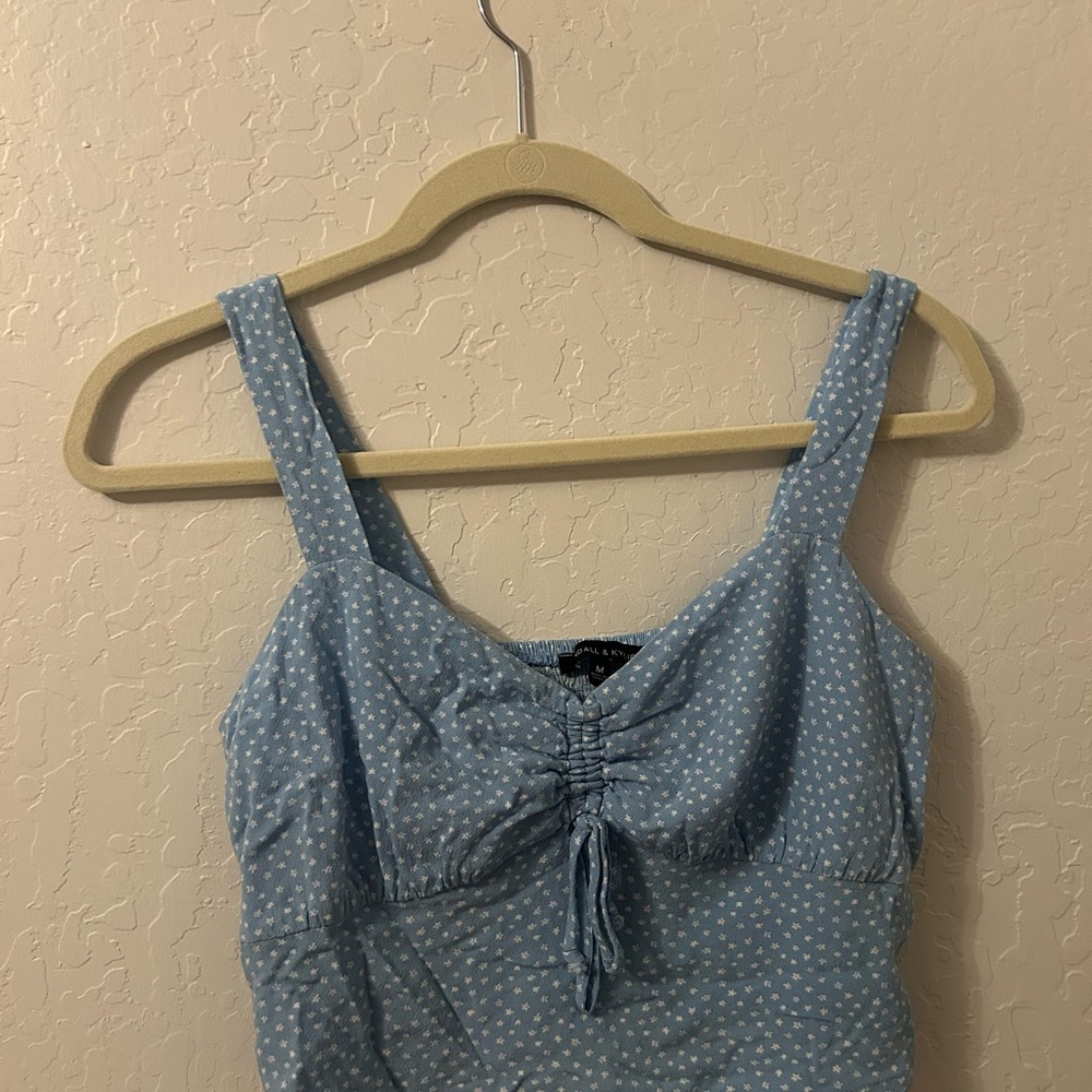 Kendall & Kylie Floral Blue Tank Top